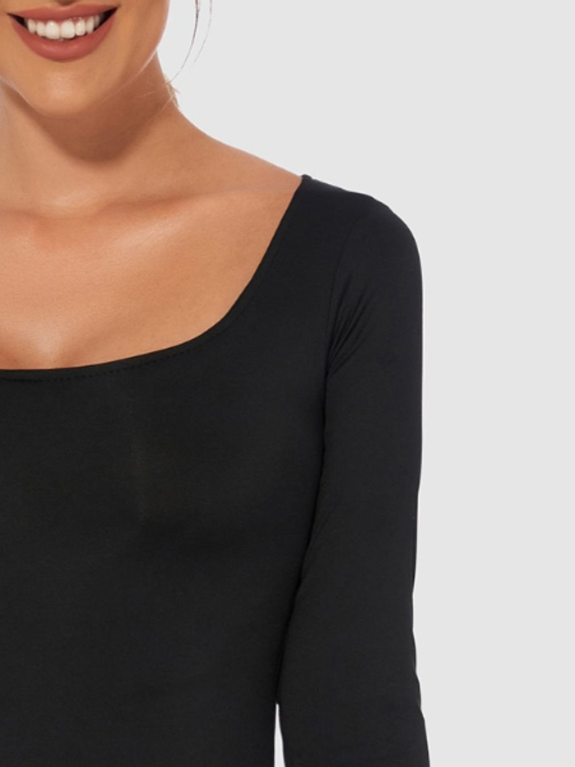 Full Size Scoop Neck Long Sleeve Bodysuit-Bella Boutique Collective