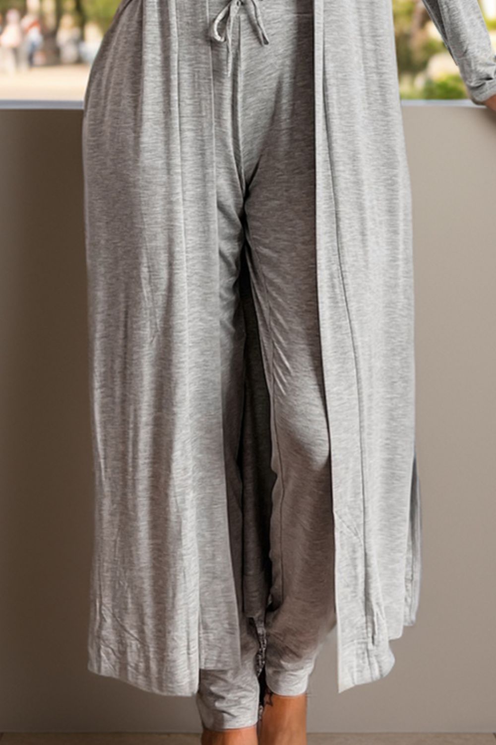 Open Front Long Sleeve Cardigan and Pants Lounge Set-Bella Boutique Collective