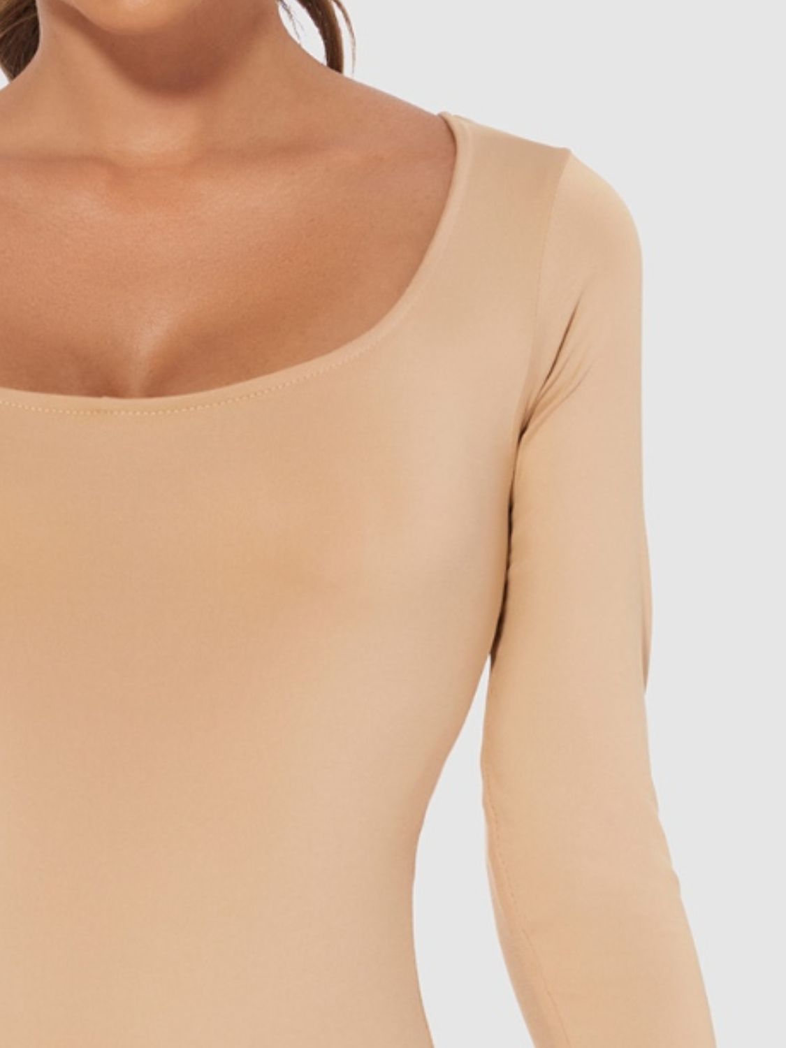 Full Size Scoop Neck Long Sleeve Bodysuit-Bella Boutique Collective