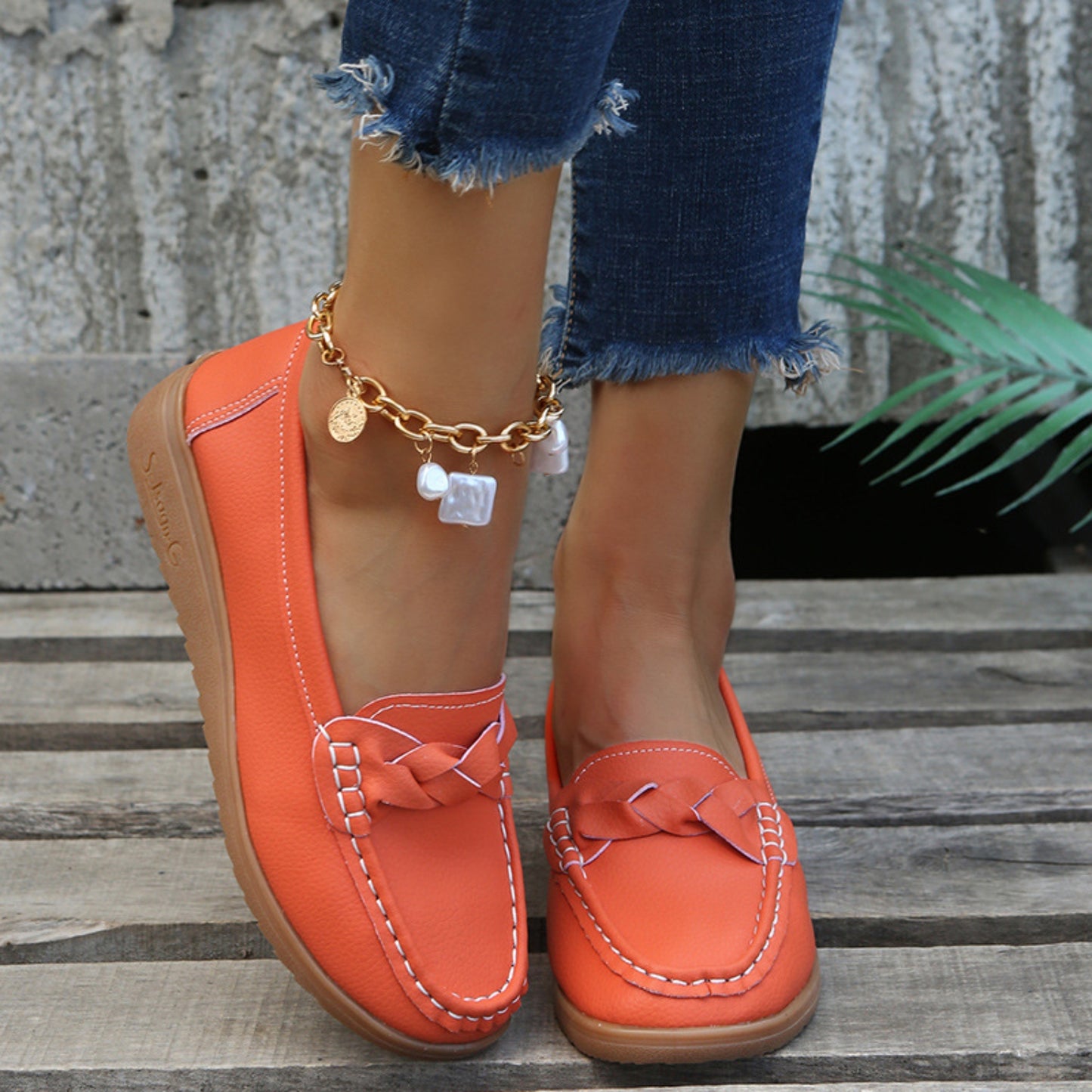 Weave Wedge Heeled Loafers-Bella Boutique Collective