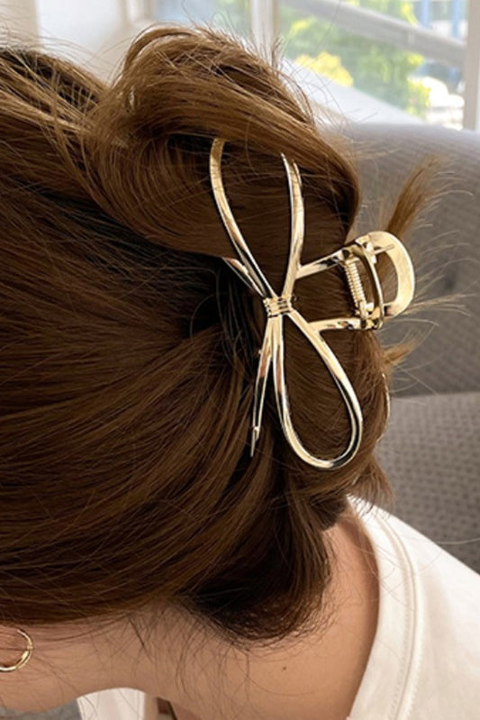 Gold Bowknot Shape Claw Clip-Bella Boutique Collective