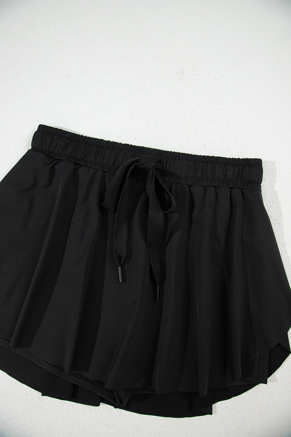 Black Drawstring High Waist Lined Tennis Skorts-Bella Boutique Collective