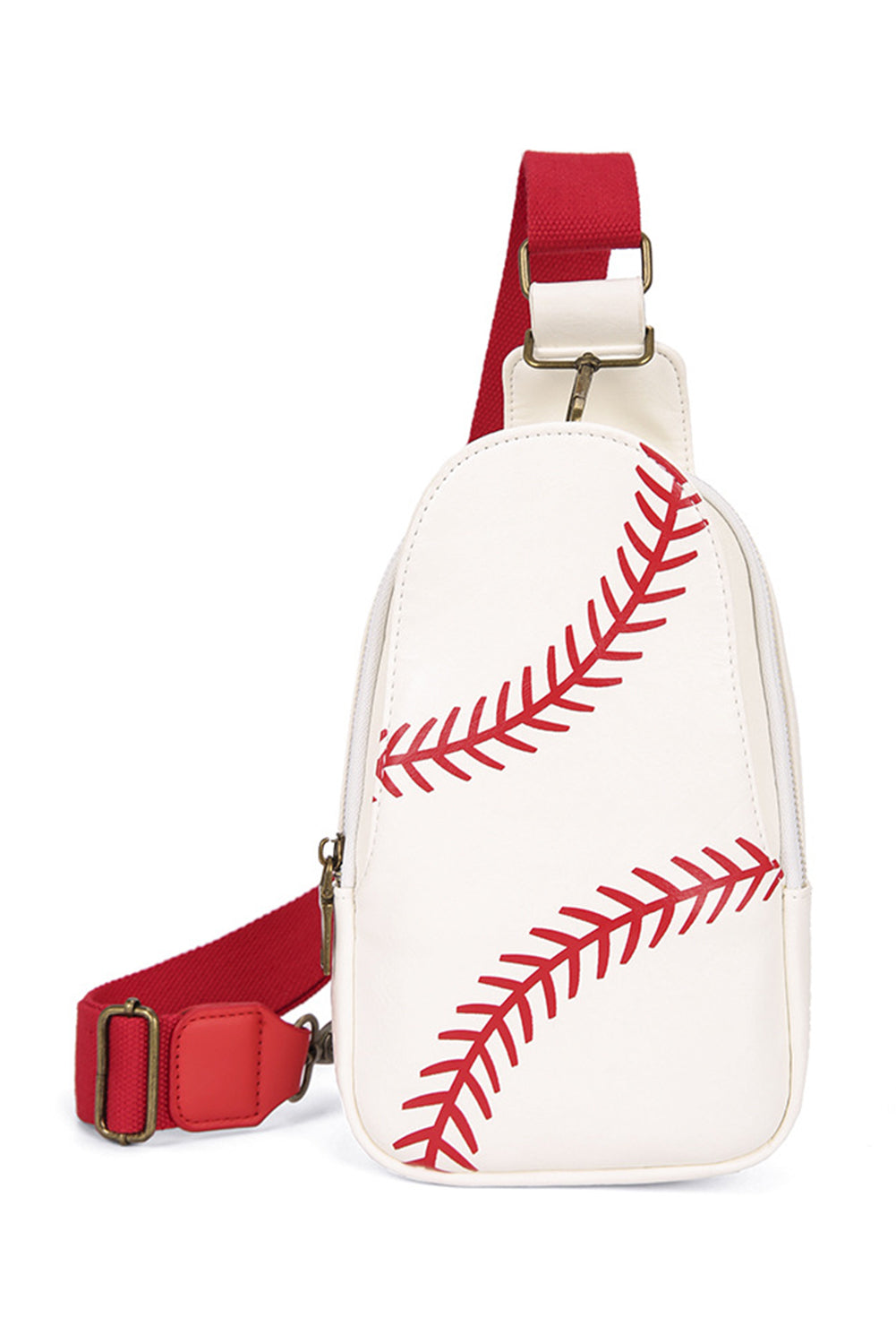 Racing Red Balls Pattern PU Leather Zipped Sling Bag-Bella Boutique Collective