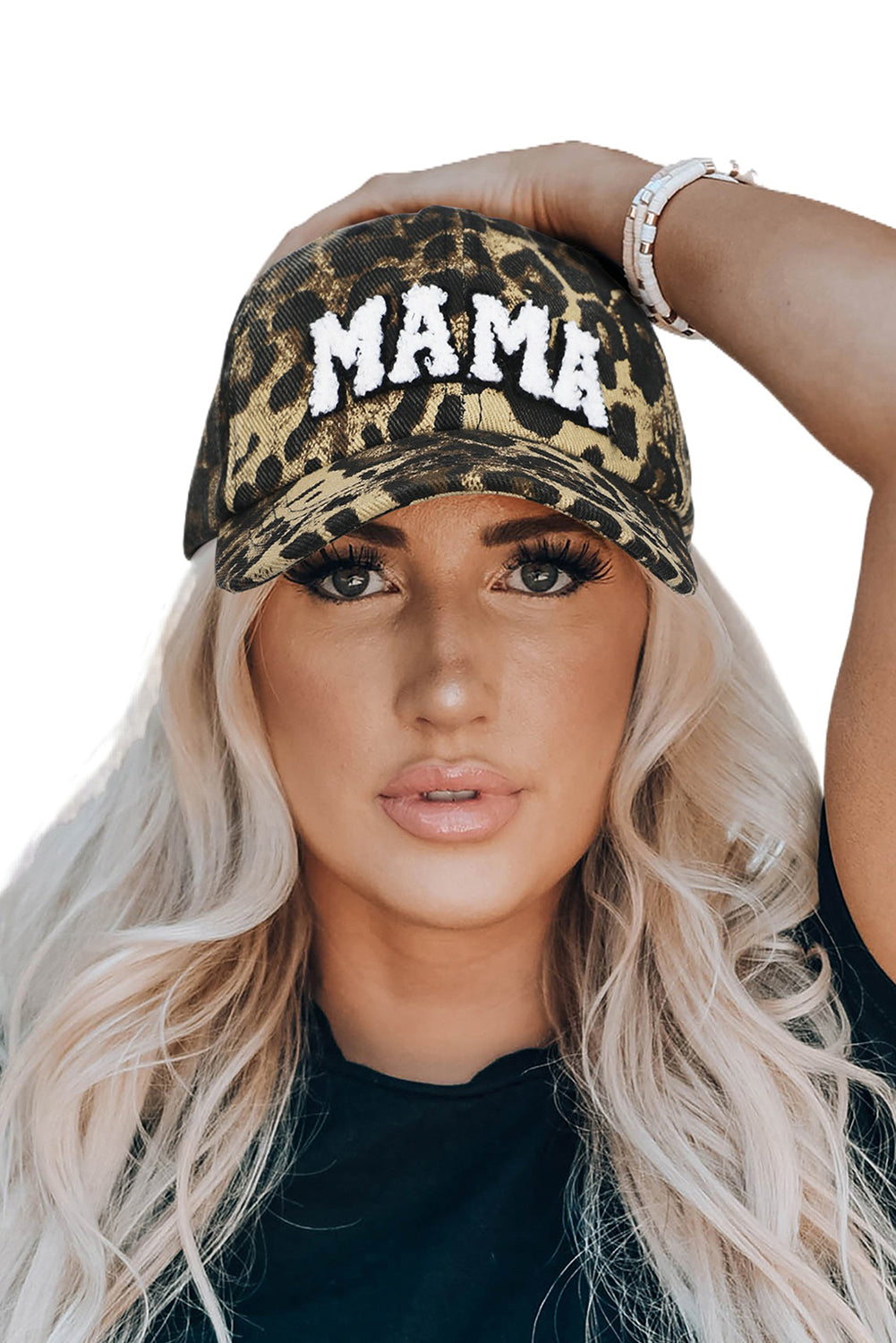 Leopard MAMA Embroidered Leopard Baseball Cap-Bella Boutique Collective