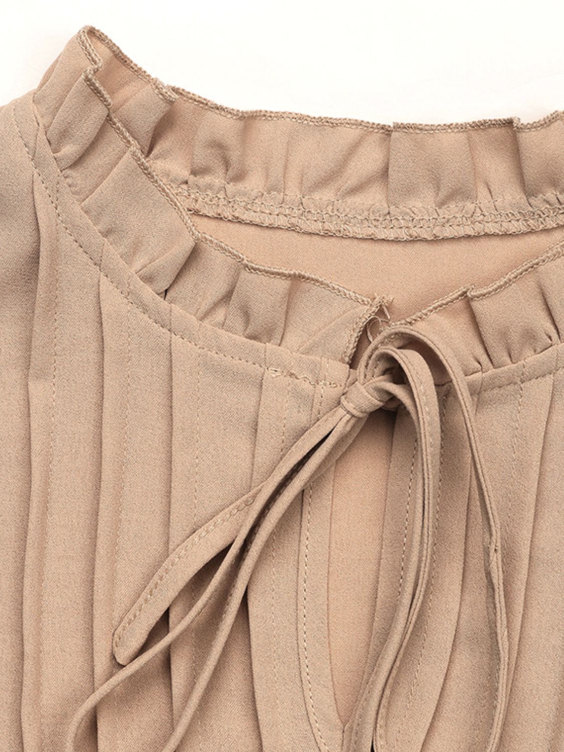 Perfee Frill Tie Neck Long Sleeve Blouse-Bella Boutique Collective