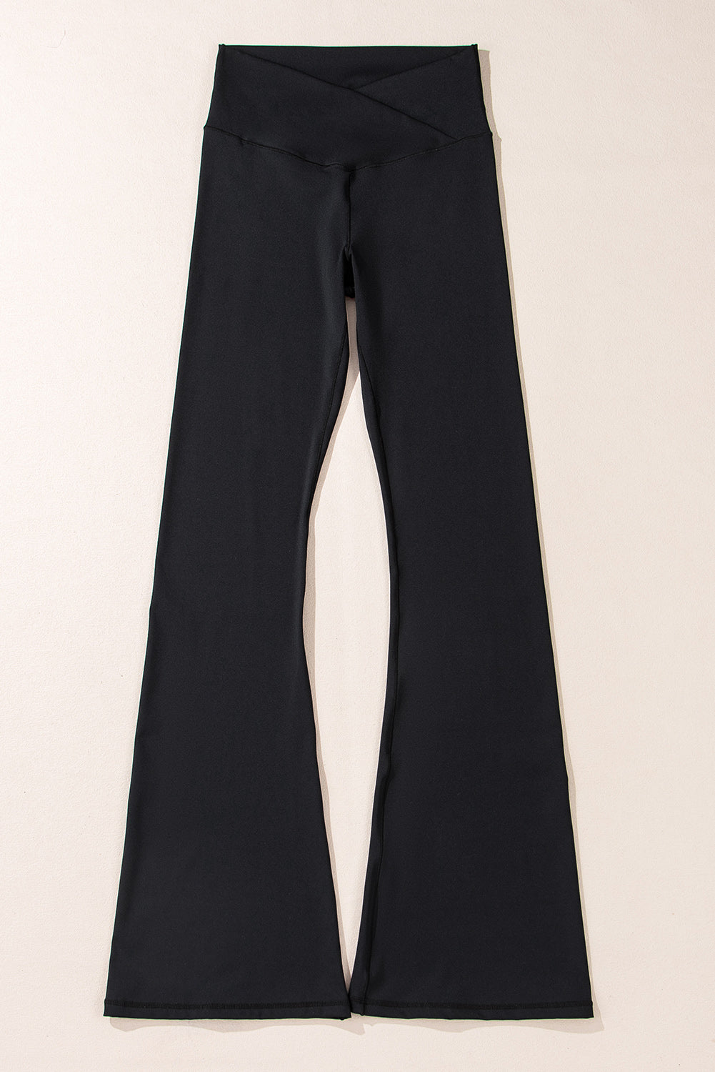 Black V Shape High Waist Flared Leggings-Bella Boutique Collective