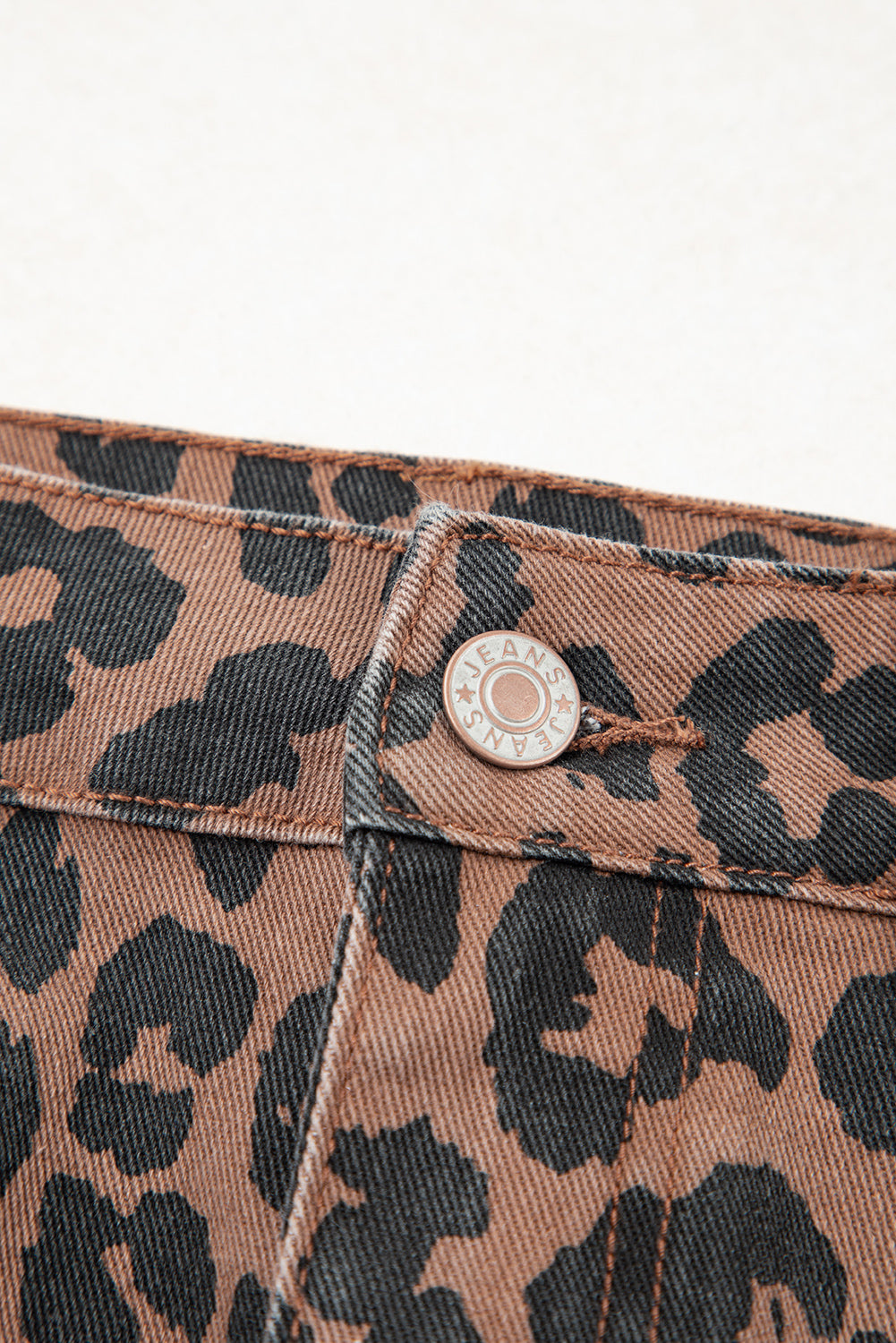 Brown Leopard Denim Frayed Split Denim Midi Skirt-Bella Boutique Collective