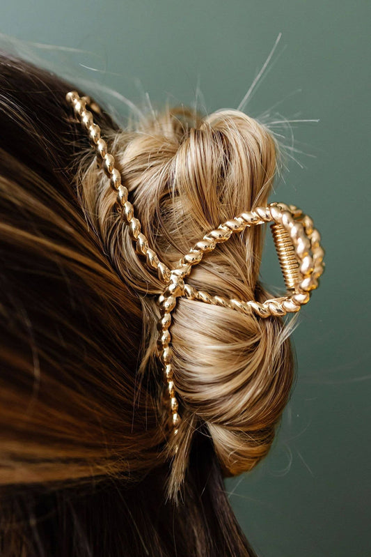 Gold Twist Large Alloy Hair Clip-Bella Boutique Collective
