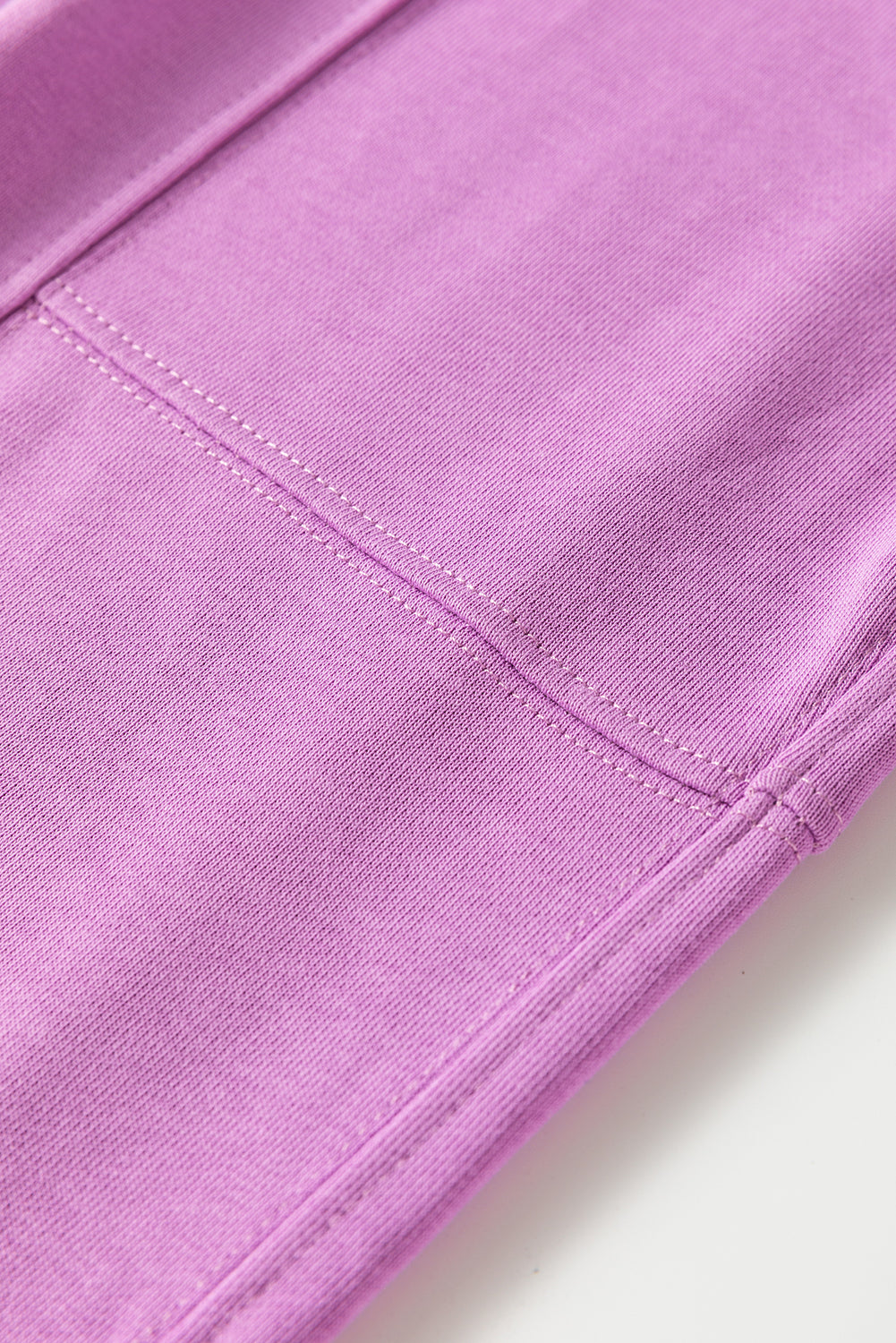 Lilac Drawstring Waist Patchwork Solid Color Jogger Pants