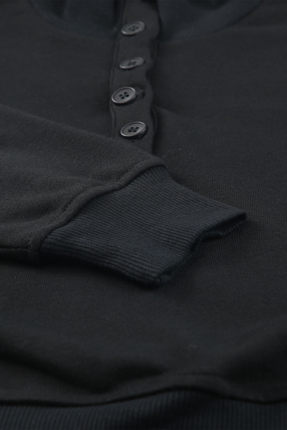 Black Casual High Neck Henley Top and Short Outfit-Bella Boutique Collective