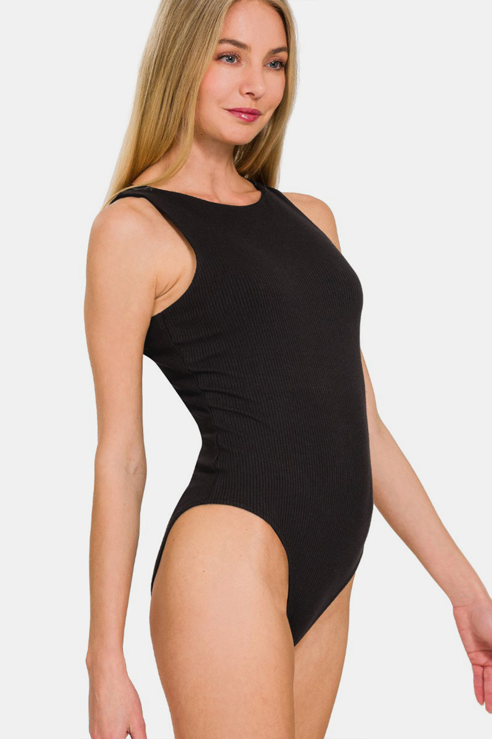 Zenana Ribbed Double Layered Bodysuit-Bella Boutique Collective