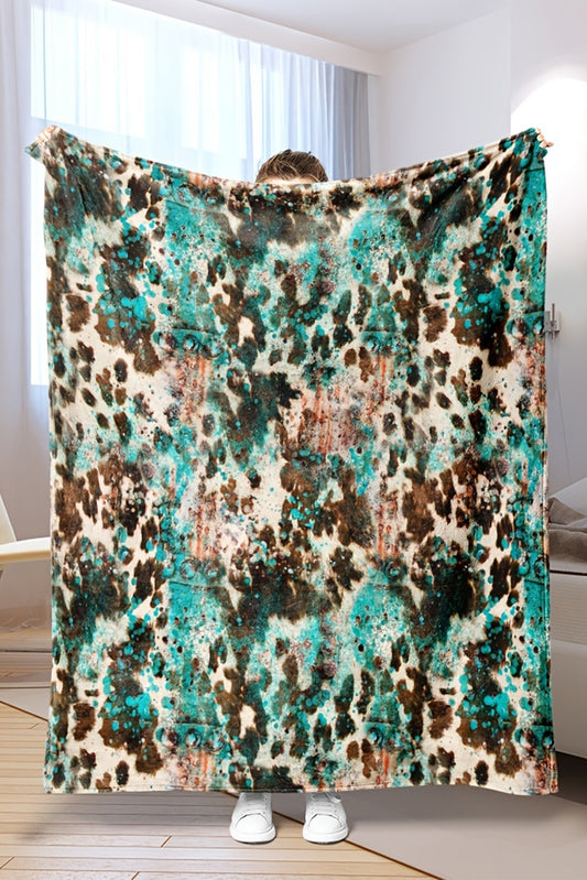 Multicolour Western Style Pattern Large Flannel Blanket-Bella Boutique Collective